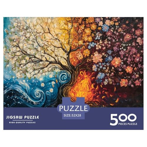 Tree of Life Holzpuzzles 500 Teile Erwachsene Geschicklichkeitsspiel Für Die Ganze Familie Home Decor Geburtstagsgeschenk Lernspiel Stress Relief 500pcs (52x38cm) von SHUNXIFQ