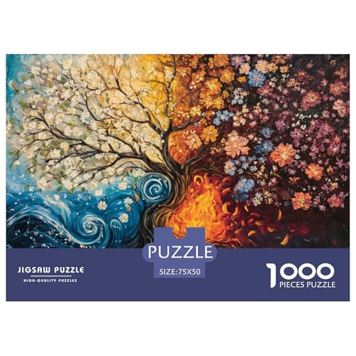 Tree of Life Holzpuzzles Erwachsene 1000 Teile Family Challenging Games Educational Game Wohnkultur Geburtstagsgeschenk Stress Relief 1000pcs (75x50cm) von SHUNXIFQ