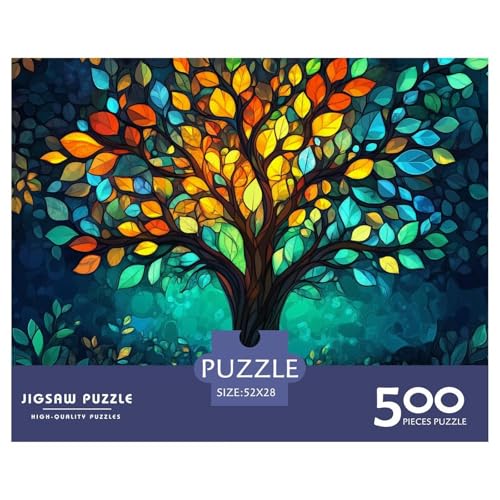 Tree of Life Holzpuzzles Erwachsene 500 Teile Family Challenging Games Geburtstagsgeschenk Home Decor Educational Game Entspannung Und Intelligenz 500pcs (52x38cm) von SHUNXIFQ