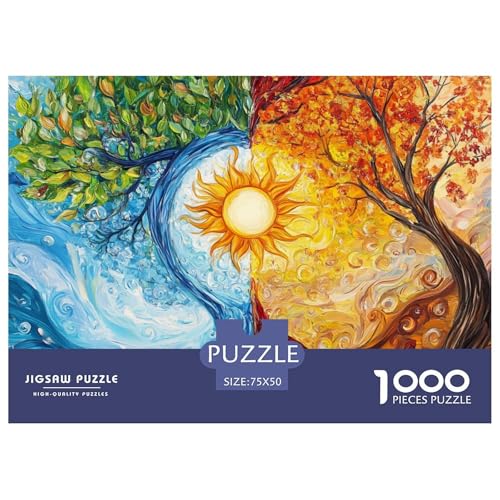 Tree of Life Holzpuzzles Für Erwachsene 1000 Teile Educational Game Family Challenging Games Home Decor Geburtstagsgeschenk Stress Relief 1000pcs (75x50cm) von SHUNXIFQ