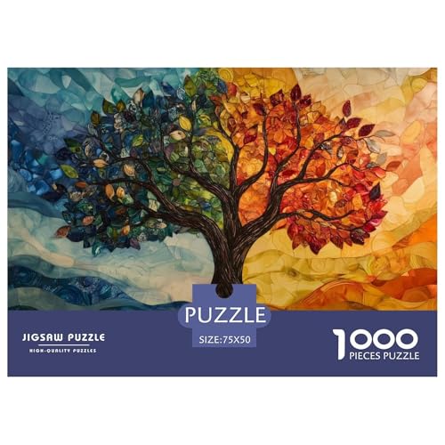 Tree of Life Holzpuzzles Für Erwachsene 1000 Teile Geburtstagsgeschenk Family Challenging Games Home Decor Educational Game Stress Relief Toy 1000pcs (75x50cm) von SHUNXIFQ
