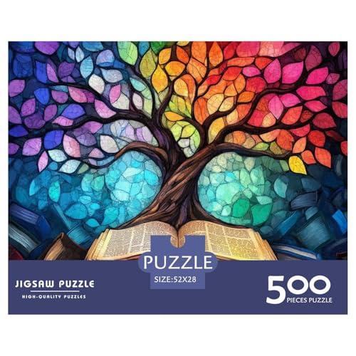 Tree of Life Holzpuzzles Für Erwachsene 500 Teile Family Challenging Games Geburtstagsgeschenk Lernspiel Wohnkultur Stress Relief 500pcs (52x38cm) von SHUNXIFQ
