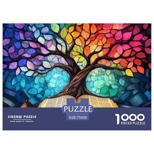 Tree of Life Holzpuzzless 1000 Teile Erwachsene Geburtstagsgeschenk Family Challenging Games Moderne Wohnkultur Educational Game Stress Relief Toy 1000pcs (75x50cm) von SHUNXIFQ