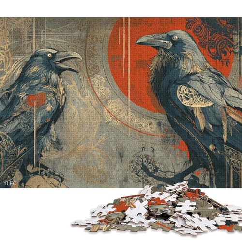 Two Schwarz Krähen Holzpuzzles 300 Teile Erwachsene Wohnkultur Family Challenging Games Educational Game Geburtstagsgeschenk Entspannung Und Intelligenz 300pcs (40x28cm) von SHUNXIFQ