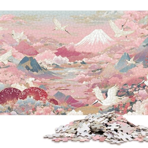 Ukiyo-e Kunst Holzpuzzless 1000 Teile Für Erwachsene Wohnkultur Geburtstagsgeschenk Educational Game Family Challenging Games Stress Relief Toy 1000pcs (75x50cm) von SHUNXIFQ