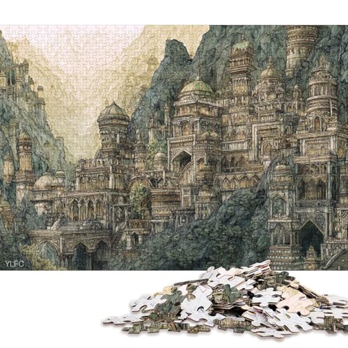 Umayyaden-Moschee Holzpuzzles 1000 Teile Für Erwachsene Wohnkultur GeburtHirschsgeschenk Family Challenging Games Educational Game Stress Relief Toy 1000pcs (75x50cm) von SHUNXIFQ