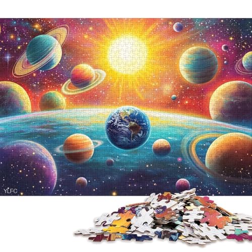 Universum und Sonnensystem Holzpuzzles 300 Teile Erwachsene Wohnkultur Geschicklichkeitsspiel Für Die Ganze Familie Lernspiel Geburtstagsgeschenk Stress Relief 300pcs (40x28cm) von SHUNXIFQ