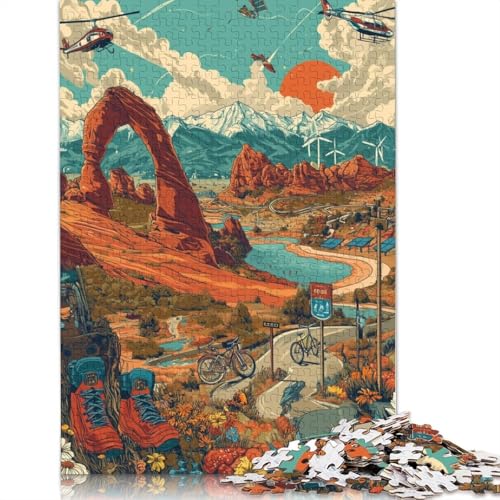 Utah Holzpuzzles 500 Teile Erwachsene Geschicklichkeitsspiel Für Die Ganze Familie Home Decor Geburtstagsgeschenk Lernspiel Stress Relief 500pcs (52x38cm) von SHUNXIFQ