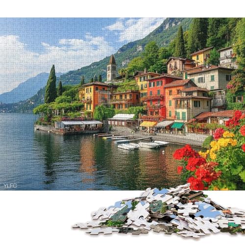 Varenna am Comer See Holzpuzzles 500 Teile Erwachsene Wohnkultur Geburtstagsgeschenk Geschicklichkeitsspiel Für Die Ganze Familie Lernspiel Stress Relief 500pcs (52x38cm) von SHUNXIFQ