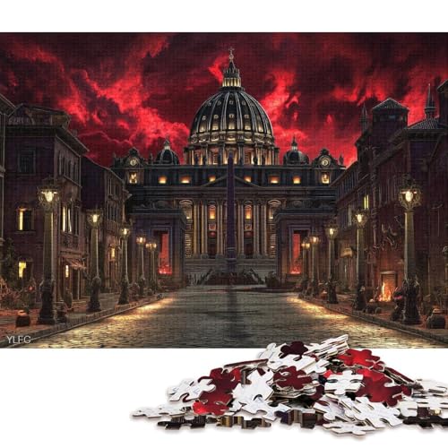 Vatikan bei Nacht Holzpuzzless Für Erwachsene 1000 Teile Family Challenging Games Wohnkultur Geburtstagsgeschenk Lernspiel Stress Relief Toy 1000pcs (75x50cm) von SHUNXIFQ