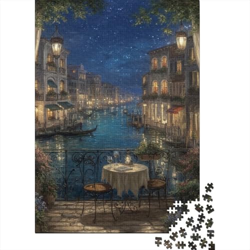 Venedig, Italien bei Nacht Holzpuzzles Erwachsene 1000 Teile Moderne Wohnkultur Geburtstagsgeschenk EduKatzeional Game Family Challenging Games Stress Relief 1000pcs (75x50cm) von SHUNXIFQ