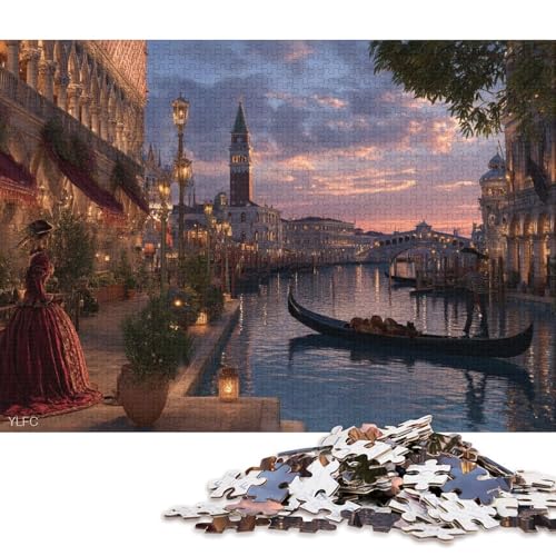 Venedig Holzpuzzles 300 Teile Erwachsene Geburtstagsgeschenk Wohnkultur Educational Game Family Challenging Games Stress Relief Toy 300pcs (40x28cm) von SHUNXIFQ