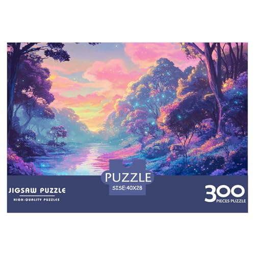 Violette Landschaft Holzpuzzles 300 Teile Erwachsene Geburtstagsgeschenk Wohnkultur Educational Game Family Challenging Games Stress Relief Toy 300pcs (40x28cm) von SHUNXIFQ