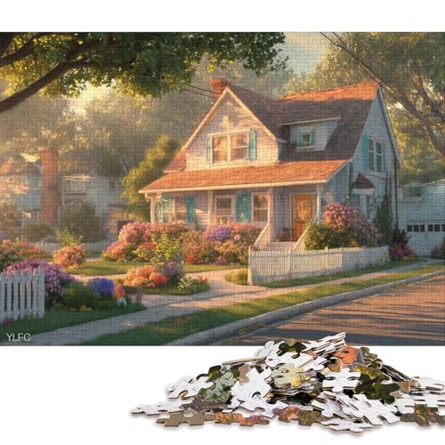 Vorstadthaus Holzpuzzles Für Erwachsene 300 Teile Lernspiel Family Challenging Games GeburtHirschsgeschenk Wohnkultur Stress Relief Toy 300pcs (40x28cm) von SHUNXIFQ