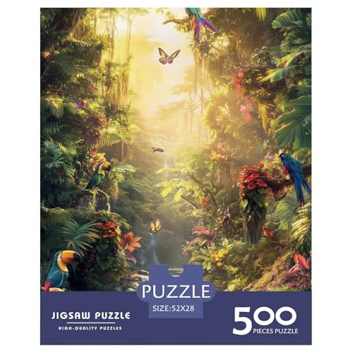 Wald Holzpuzzles 500 Teile Für Erwachsene Geburtstagsgeschenk Lernspiel Family Challenging Games Home Decor Entspannung Und Intelligenz 500pcs (52x38cm) von SHUNXIFQ