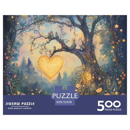 Wald des Herzens Holzpuzzless Erwachsene 500 Teile Family Challenging Games Wohnkultur Lernspiel Geburtstagsgeschenk Entspannung Und Intelligenz 500pcs (52x38cm) von SHUNXIFQ