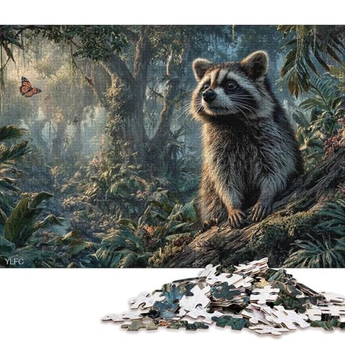 Waschbär Holzpuzzles Erwachsene 300 Teile Lernspiel Geschicklichkeitsspiel Für Die Ganze Familie Geburtstagsgeschenk Home Decor Stress Relief 300pcs (40x28cm) von SHUNXIFQ