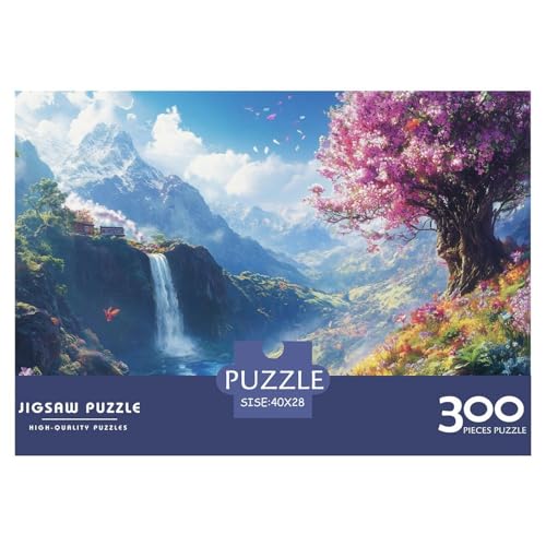 Wasserfall Erwachsene Holzpuzzless 300 Teile Home Decor Educational Game Geburtstagsgeschenk Family Challenging Games Entspannung Und Intelligenz 300pcs (40x28cm) von SHUNXIFQ