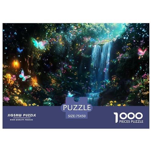 Wasserfall Holzpuzzles Für Erwachsene 1000 Teile Geburtstagsgeschenk Wohnkultur Lernspiel Family Challenging Games Entspannung Und Intelligenz 1000pcs (75x50cm) von SHUNXIFQ