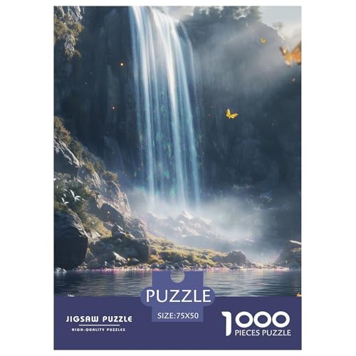 Wasserfall Holzpuzzless Erwachsene 1000 Teile Family Challenging Games Wohnkultur Lernspiel Geburtstagsgeschenk Entspannung Und Intelligenz 1000pcs (75x50cm) von SHUNXIFQ
