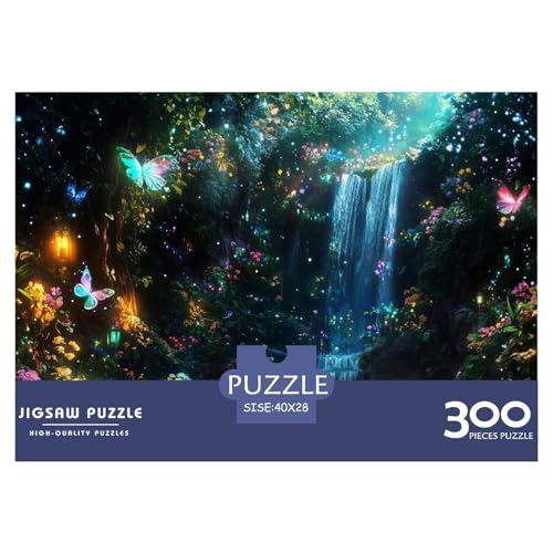 Wasserfall Holzpuzzless Erwachsene 300 Teile Geburtstagsgeschenk Educational Game Wohnkultur Family Challenging Games Stress Relief 300pcs (40x28cm) von SHUNXIFQ
