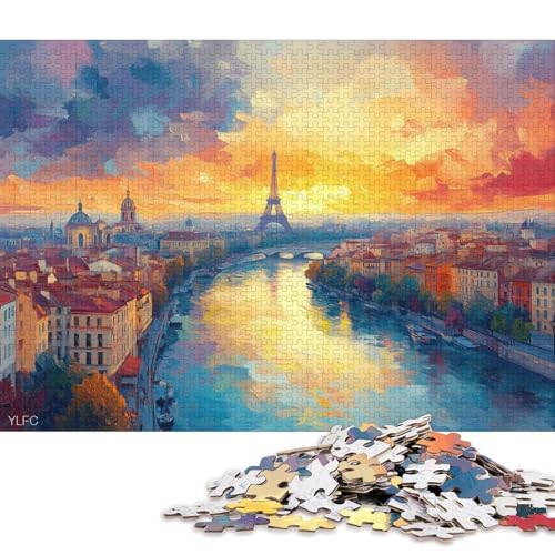 Wasserstadt Venedig Holzpuzzless 500 Teile Erwachsene Wohnkultur Educational Game Family Challenging Games Geburtstagsgeschenk Stress Relief Toy 500pcs (52x38cm) von SHUNXIFQ