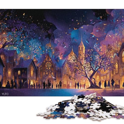 Weihnachtsdorf Holzpuzzles Für Erwachsene 500 Teile Family Challenging Games Geburtstagsgeschenk Lernspiel Wohnkultur Stress Relief 500pcs (52x38cm) von SHUNXIFQ