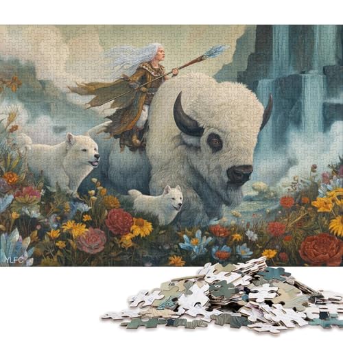 Weißer Bison Holzpuzzles 300 Teile Für Erwachsene Geburtstagsgeschenk Lernspiel Family Challenging Games Home Decor Entspannung Und Intelligenz 300pcs (40x28cm) von SHUNXIFQ
