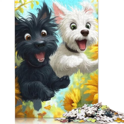 Welpe Holzpuzzless 500 Teile Erwachsene Lernspiel Moderne Wohnkultur Family Challenging Games Geburtstagsgeschenk Stress Relief Toy 500pcs (52x38cm) von SHUNXIFQ