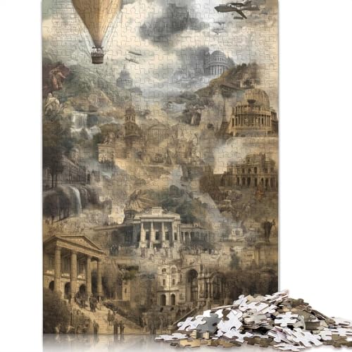 Weltgeschichte Holzpuzzles 500 Teile Erwachsene Wohnkultur Geburtstagsgeschenk Geschicklichkeitsspiel Für Die Ganze Familie Lernspiel Stress Relief 500pcs (52x38cm) von SHUNXIFQ