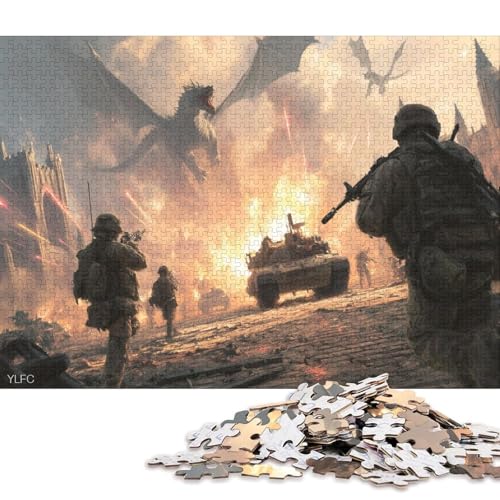 Weltkrieg Holzpuzzles 1000 Teile Erwachsene Wohnkultur Geschicklichkeitsspiel Für Die Ganze Familie Lernspiel GeburtHirschsgeschenk Stress Relief 1000pcs (75x50cm) von SHUNXIFQ