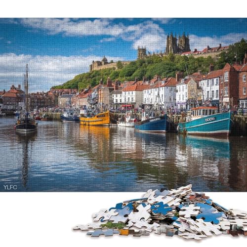 Whitby, Yorkshire, England Erwachsene Holzpuzzless 500 Teile Home Decor Lernspiel Geburtstagsgeschenk Family Challenging Games Stress Relief Toy 500pcs (52x38cm) von SHUNXIFQ