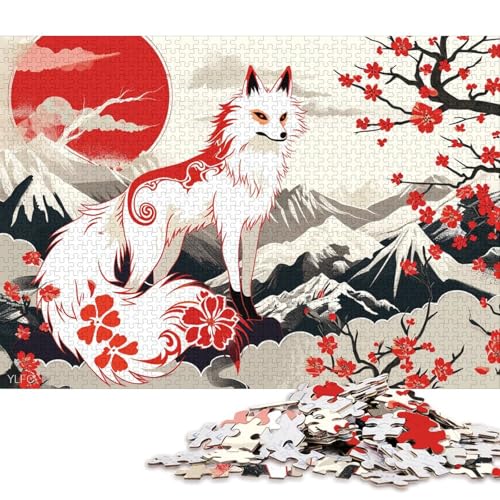 White Fox Holzpuzzles Erwachsene 1000 Teile Geburtstagsgeschenk Educational Game Wohnkultur Family Challenging Games Stress Relief 1000pcs (75x50cm) von SHUNXIFQ
