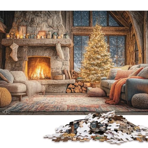 Winterstimmung Holzpuzzles Erwachsene 500 Teile Geburtstagsgeschenk Family Challenging Games Moderne Wohnkultur EduKatzeional Game Stress Relief 500pcs (52x38cm) von SHUNXIFQ