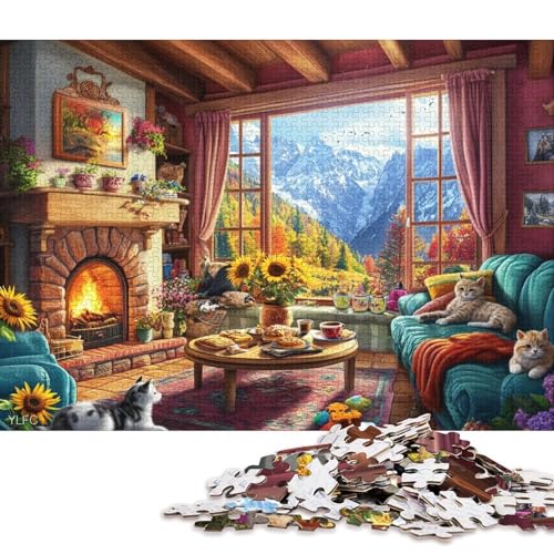 Wohnzimmer Holzpuzzles Für Erwachsene 1000 Teile Lernspiel Family Challenging Games Geburtstagsgeschenk Wohnkultur Stress Relief Toy 1000pcs (75x50cm) von SHUNXIFQ