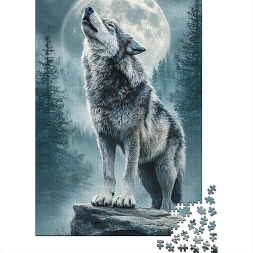 Wolf Holzpuzzles 1000 Teile Erwachsene Wohnkultur Family Challenging Games EduKatzeional Game Geburtstagsgeschenk Entspannung Und Intelligenz 1000pcs (75x50cm) von SHUNXIFQ