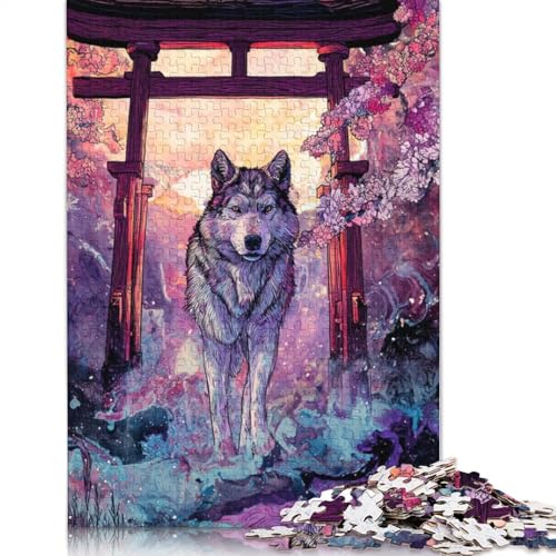 Wolf Holzpuzzles 500 Teile Erwachsene Wohnkultur Family Challenging Games Geburtstagsgeschenk Educational Game Stress Relief 500pcs (52x38cm) von SHUNXIFQ