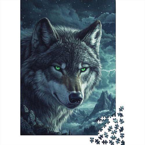 Wolf Holzpuzzles Für Erwachsene 1000 Teile Geburtstagsgeschenk Family Challenging Games Lernspiel Wohnkultur Stress Relief 1000pcs (75x50cm) von SHUNXIFQ