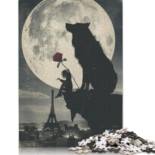 Wolf Rose Holzpuzzles 300 Teile Erwachsene Family Challenging Games Moderne Wohnkultur Educational Game Geburtstagsgeschenk Stress Relief 300pcs (40x28cm) von SHUNXIFQ