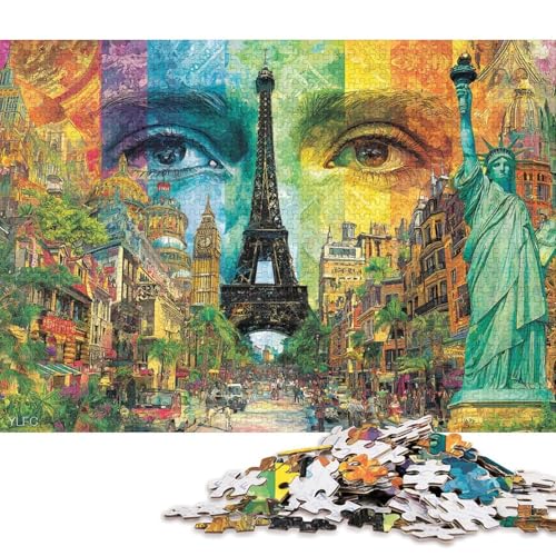 World Berühmte Sehenswürdigkeiten Holzpuzzles 1000 Teile Erwachsene Moderne Wohnkultur Family Challenging Games Lernspiel Geburtstagsgeschenk Entspannung Und Intelligenz 1000pcs (75x50cm) von SHUNXIFQ