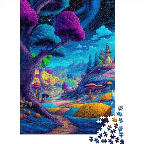 Wunderland Holzpuzzles 1000 Teile Erwachsene Wohnkultur Geschicklichkeitsspiel Für Die Ganze Familie Lernspiel Geburtstagsgeschenk Stress Relief 1000pcs (75x50cm) von SHUNXIFQ