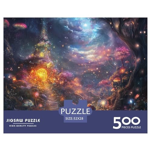 Wunderland Holzpuzzles 500 Teile Erwachsene Geburtstagsgeschenk Wohnkultur Educational Game Family Challenging Games Stress Relief Toy 500pcs (52x38cm) von SHUNXIFQ
