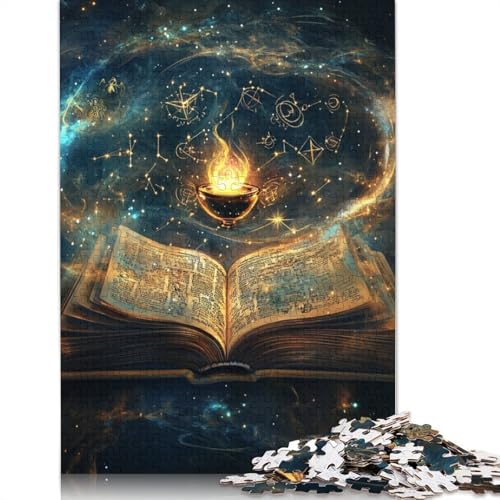 Zauberbuch Holzpuzzles 300 Teile Erwachsene Lernspiel Family Challenging Games Geburtstagsgeschenk Home Decor Stress Relief Toy 300pcs (40x28cm) von SHUNXIFQ