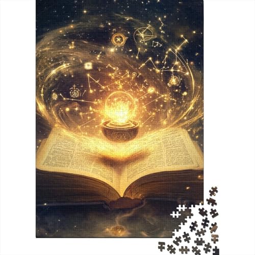 Zauberbuch Holzpuzzles Für Erwachsene 1000 Teile Geburtstagsgeschenk Family Challenging Games Home Decor Educational Game Stress Relief Toy 1000pcs (75x50cm) von SHUNXIFQ