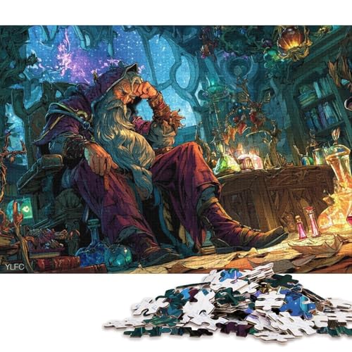 Zauberer Holzpuzzles Erwachsene 300 Teile Lernspiel Geschicklichkeitsspiel Für Die Ganze Familie GeburtHirschsgeschenk Home Decor Stress Relief 300pcs (40x28cm) von SHUNXIFQ