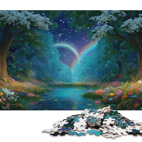 Zauberwald Holzpuzzles Erwachsene 500 Teile Lernspiel Geschicklichkeitsspiel Für Die Ganze Familie GeburtHirschsgeschenk Home Decor Stress Relief 500pcs (52x38cm) von SHUNXIFQ