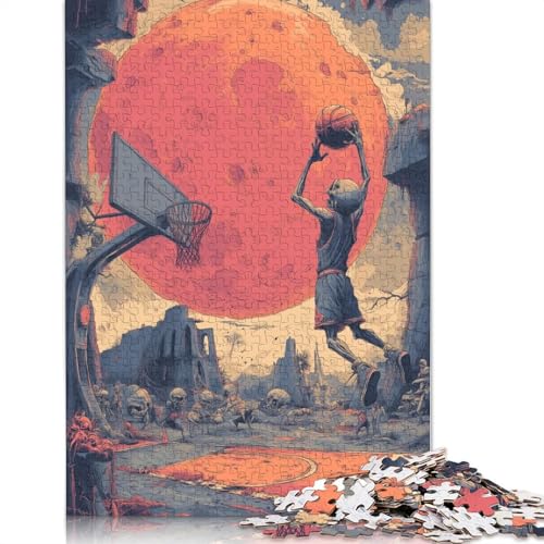 Zombie-Basketball Holzpuzzless Erwachsene 300 Teile Educational Game Family Challenging Games Home Decor Geburtstagsgeschenk Stress Relief 300pcs (40x28cm) von SHUNXIFQ