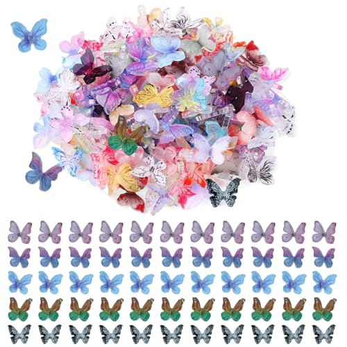 SHUOHONG 100 Stück Schmetterlinge zum Basteln Miniatur Zubehör Nagelschmuck Nailart 3D Kleine Schleife, Sortiert Bunte Kleine Schmetterling Deko, für DIY Feengarten Puppenhaus Dekoration SHUOHONG 100 Stück Schmetterlinge zum Basteln Miniatur Zubehör Nagelschmuck Nailart 3D Kleine Schleife, Sortiert Bunte Kleine Schmetterling Deko, für DIY Feengarten Puppenhaus Dekoration von SHUOHONG