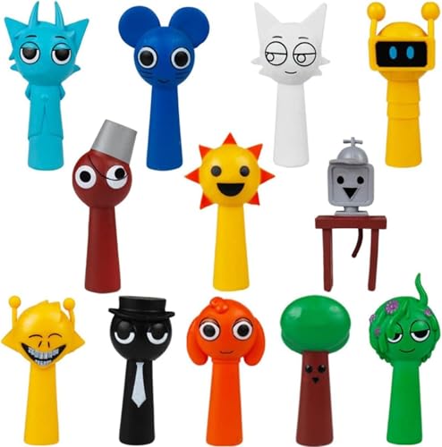 SHUOHONG 12 Stück Sprunki Figuren, Sprunki Spielzeugfiguren Set, Rainbow Friends Figuren, Horror Spiele Sprunki Charakter Skulptur, Sprunki Toys für Kinder Und Erwachsene, Gamer und Deko von SHUOHONG