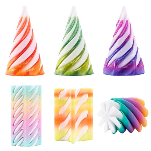 SHUOHONG 6 Stück 3D Druck Spiral Cone Fidget Toys, Spirale Spielzeug, Fidget Spirale, Impossible Cone, Skulptur Desktop Dekorationen Spielzeug für Kinder Erwachsene Geschenk SHUOHONG 6 Stück 3D Druck Spiral Cone Fidget Toys, Spirale Spielzeug, Fidget Spirale, Impossible Cone, Skulptur Desktop Dekorationen Spielzeug für Kinder Erwachsene Geschenk von SHUOHONG